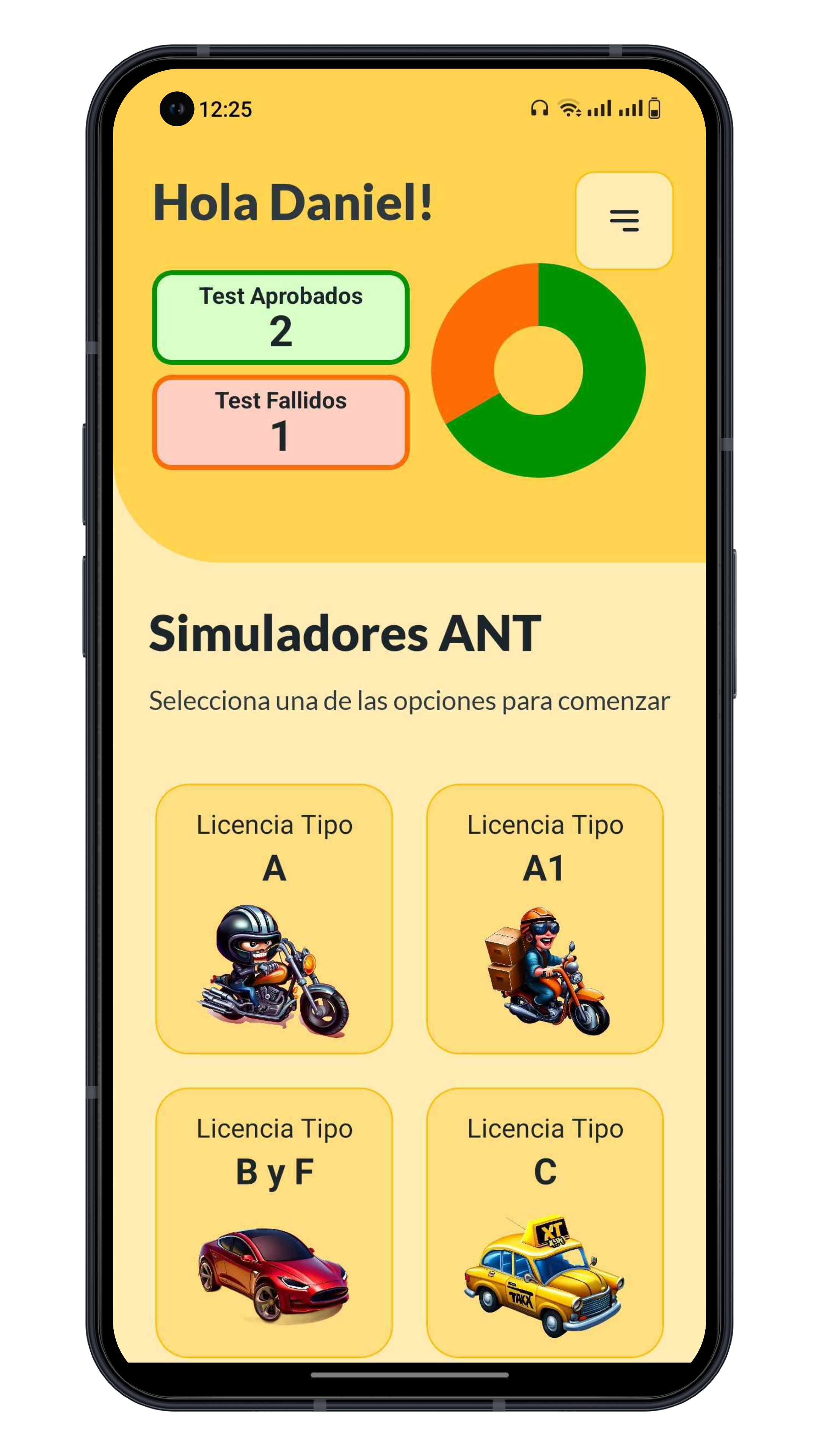 Interface de la aplicación Simulador ANT Ecuador